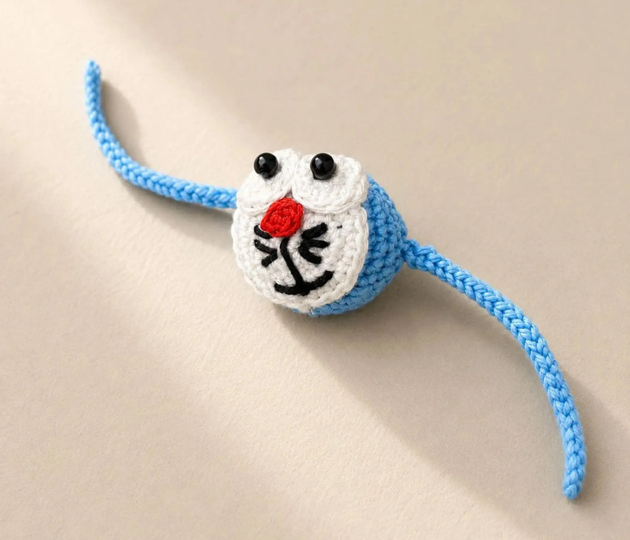 Doraemon Inspired Handcrafted Kids Crochet Rakhi